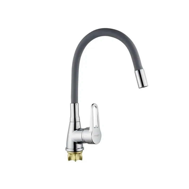 Смеситель для кухни с силиконовым изливом Champion Sop 014-045 (Nut) Refl.Grey (MI6361)