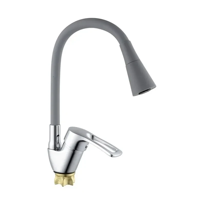 Смеситель для кухни с силиконовым изливом Champion YUB 011-181 (Nut) Refl.Grey (MI6422)