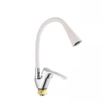 Смеситель для кухни с силиконовым изливом Champion YUB 011-279 (Nut) Refl.White (MI6426)