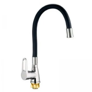 Смеситель для кухни Mixxus SOP4-045 Reflector Black черный / хром с гибким силиконовым изливом (MI6487)