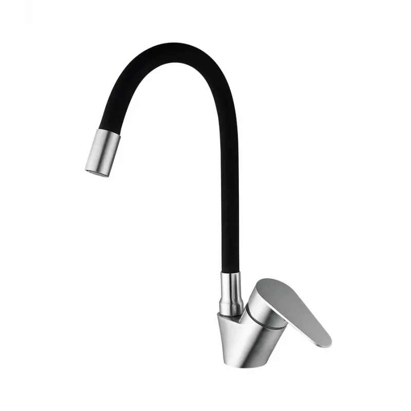 Смеситель для кухни Mixxus NEO-011 REFL.Black с силиконовым изливом (MI6558)