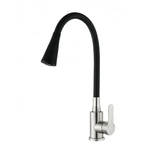 Смеситель для кухни Mixxus DAX-011 REFL.Black с силиконовым изливом (MI6559)