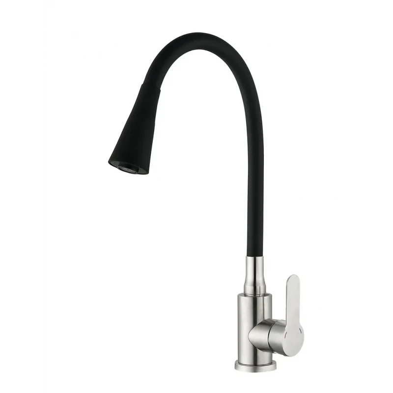 Смеситель для кухни Mixxus DAX-011 REFL.Black с силиконовым изливом (MI6559)