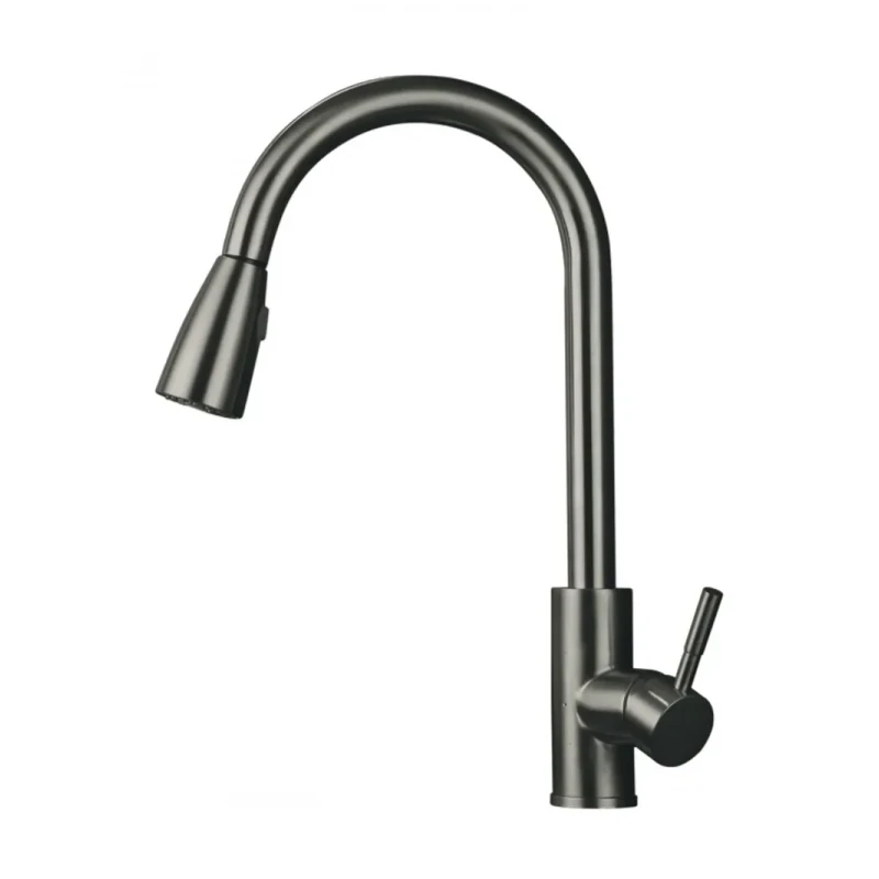 Смеситель для кухни Mixxus SUS-014-B Graphite с выдвижной лейкой из нерж.стали (MI6564)