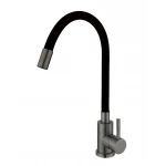 Смеситель для кухни Mixxus SEO-011 Graphite Refl.Black с силиконовым изливом (MI6566)