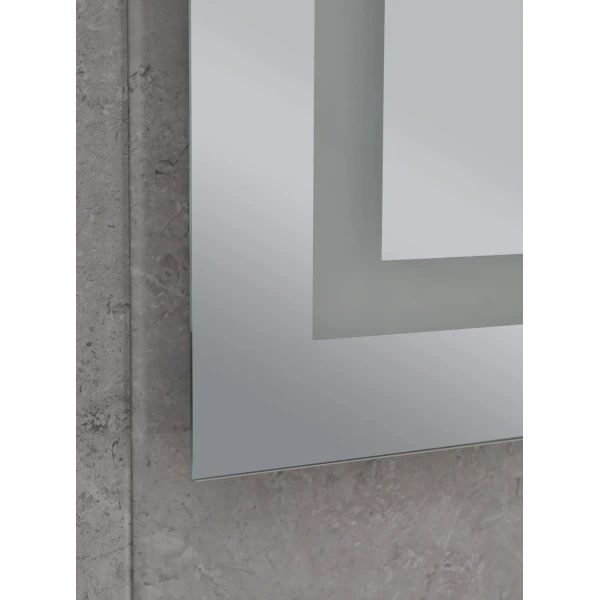 Дзеркало Mixxus HARD MR06-50x80-CASE з LED Touch, Anti-fog, димером, рег. яскравості, годинником (MI6657)