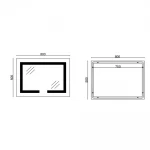 Дзеркало Mixxus HARD MR07-80x50 з LED Touch, Anti-fog, димером, регулюванням яскравості (MI6658)