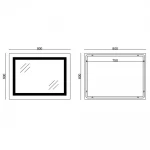 Дзеркало Mixxus TALL MR08-80x60-REVERSE з LED Touch, Anti-fog, димером, регулюванням яскравості (MI6659)