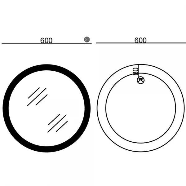 Дзеркало Mixxus PLAIN MC11-60 з LED Touch, Anti-fog, димером, рег. яскравості (MI6663)