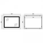 Дзеркало Mixxus STYLE MR13-80x60-REVERSE з LED Touch, Anti-fog, димером, регулюванням яскравості (MI6666)