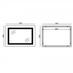 Зеркало Mixxus WARM MR12-70x50-Reverse с Led Touch, Anti-fog, димером, регулятором яркости (MI6670)