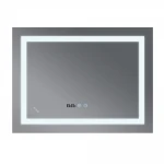 Зеркало Mixxus WARM MR02-80x60-CASE с Led Touch, Anti-fog, димером, регулятором яркости, часами (MI6671)
