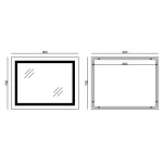 Дзеркало Mixxus WARM MR02-90x70 з LED Touch, Anti-fog, димером, рег. яскравості, годинником (MI6673)