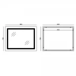 Дзеркало Mixxus WARM MR02-90x70-CASE з LED Touch, Anti-fog, димером, рег. яскравості, годинником (MI6674)