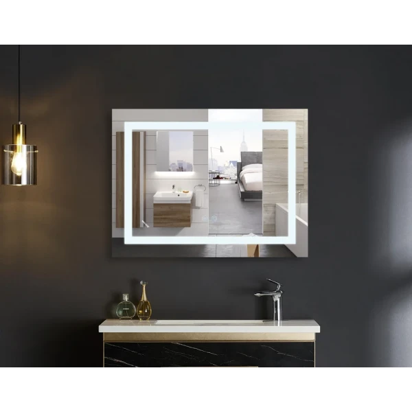 Зеркало Mixxus WARM MR12-90x70-Reverse с Led Touch, Anti-fog, димером, регулятором яркости (MI6675)