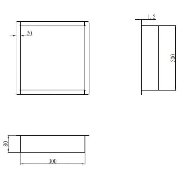 Полка-ниша для ванной комнаты Mixxus Premium NICHE-0101 BLACK из нержавеющей стали SUS304 (MI6678)