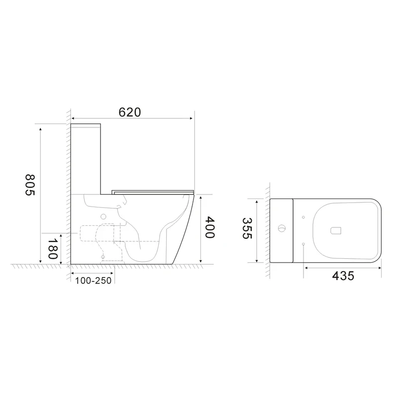Унітаз-компакт Mixxus QUADRO-0404-T1 660х360х820mm, система змиву TORNADO 1.0 (MI6688)