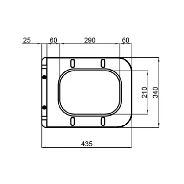 Сидіння-кришка для унітазу Mixxus SEAT COVER QUADRO-2003 з мікроліфтом 430х338х35mm (MI6689)