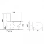 Унитаз-компакт Mixxus BEVEL-0407-T1 630х350х795mm, система смыва TORNADO 1.0 (MI6690)