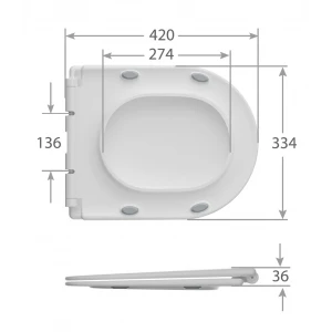 Унітаз-компакт Mixxus BEVEL-0407-T1 630х350х795mm, система змиву TORNADO 1.0 (MI6690)