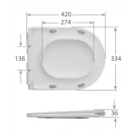 Сидение-крышка для унитаза Mixxus SEAT COVER BEVEL-2003 с микролифтом 420х334х36mm (MI6691)