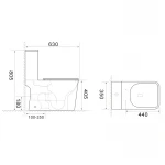 Унитаз-компакт Mixxus WAVE-0404-R 630х350х805mm, система смыва RIMLESS (MI6692)