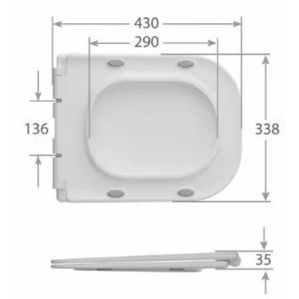 Унітаз-компакт Mixxus WAVE-0404-R 630х350х805mm, система змиву RIMLESS (MI6692)