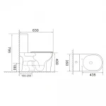 Унітаз-компакт Mixxus WAVE-0405-R 630х350х795mm, система змиву RIMLESS (MI6694)