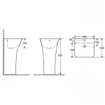 Раковина моноблок Mixxus BEVEL-1101 с отверстием под смеситель и переливом 450х435х835mm (MI6697)