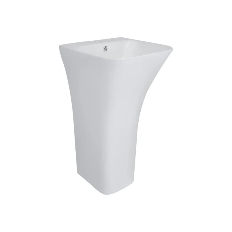 Раковина моноблок Mixxus BEVEL-1101 з отвором під змішувач та переливом 450х435х835mm (MI6697)