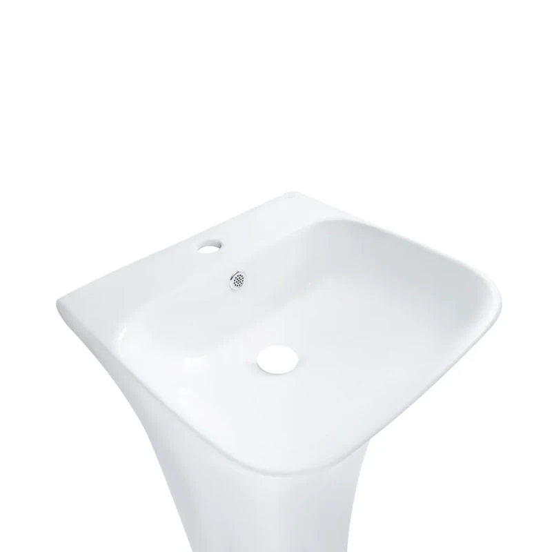 Раковина моноблок Mixxus BEVEL-1101 з отвором під змішувач та переливом 450х435х835mm (MI6697)
