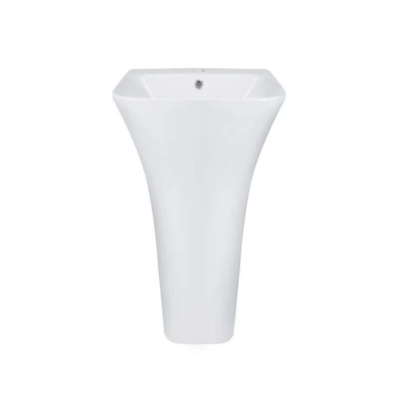 Раковина моноблок Mixxus BEVEL-1101 з отвором під змішувач та переливом 450х435х835mm (MI6697)