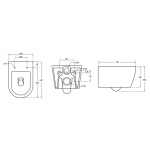 Унитаз подвесной Mixxus ELLIPSE-0306-T3 520x360x365mm, система смыва TORNADO 3.0 (MI6704)