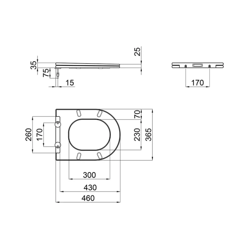 Унітаз підвісний Mixxus ELLIPSE-0306-T3 520x360x365mm, система змиву TORNADO 3.0 (MI6704)