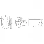 Унітаз підвісний Mixxus ELLIPSE-0307-T3 520x373x365mm, система змиву TORNADO 3.0 (MI6706)