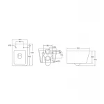 Унитаз подвесной Mixxus QUADRO-0304-R 520x360x365mm, система смыва RIMLESS (MI6707)