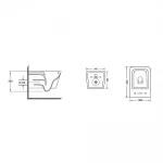 Унітаз підвісний Mixxus QUADRO-0304-R 520x360x365mm, система змиву RIMLESS (MI6707)