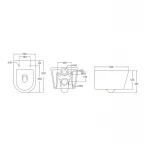 Унитаз подвесной Mixxus ELLIPSE-0306-R 520x360x365mm, система смыва RIMLESS (MI6708)