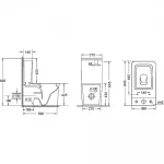 Унитаз-компакт Mixxus QUADRO-0403-R 640x360x835mm, система смыва RIMLESS (MI6710)