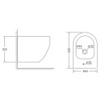 Биде подвесное Mixxus ELLIPSE-0502 520x360x320mm (MI6714)