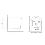 Биде подвесное Mixxus BEVEL-0502 520x360x320mm (MI6715)