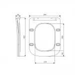 Сидение-крышка для унитаза Mixxus SEAT COVER QUADRO-2001 с микролифтом 450x360x60mm (MI6717)