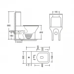 Унитаз-компакт Mixxus STYLE-0403-R 620х360х800mm, система смыва RIMLESS (MI6727)