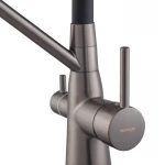 Смеситель для кухни 2в1 Mixxus Premium SENNA 021 латунный графит с гибким изливом (MI6827)