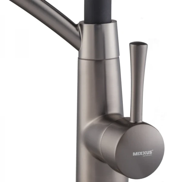Смеситель для кухни Mixxus Premium ROSSI 017 латунный графит с гибким изливом (MI6829)