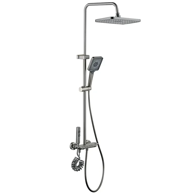 Душевая колонна со смесителем Mixxus Premium MARLIN 009-J GRAPHITE с кнопкой переключения, 4 режима (MI6831)