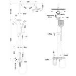 Душова колона Mixxus Premium RIVIERA 009-J латунна хромована з кнопковим перемиканням на 4 режими (MI6834)