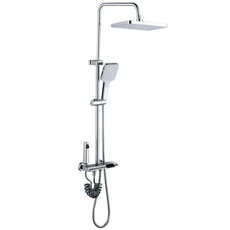 Душевая колонна со смесителем Mixxus Premium RIVIERA 009-J с кнопкой переключения, 4 режима (MI6834)