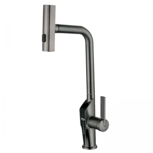 Смеситель для кухни с выдвижной лейкой Mixxus FALCON 014 GRAPHITE, 4 режима, с индикатором температуры (MI6839) Смеситель для кухни с выдвижной лейкой Mixxus FALCON 014 GRAPHITE, 4 режима, с индикатором температуры (MI6839)