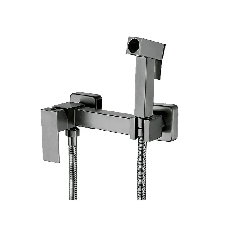 Смеситель настенный с гигиеническим душем Mixxus KUB-222 GRAPHITE из нерж.стали SUS304 (MI6846)